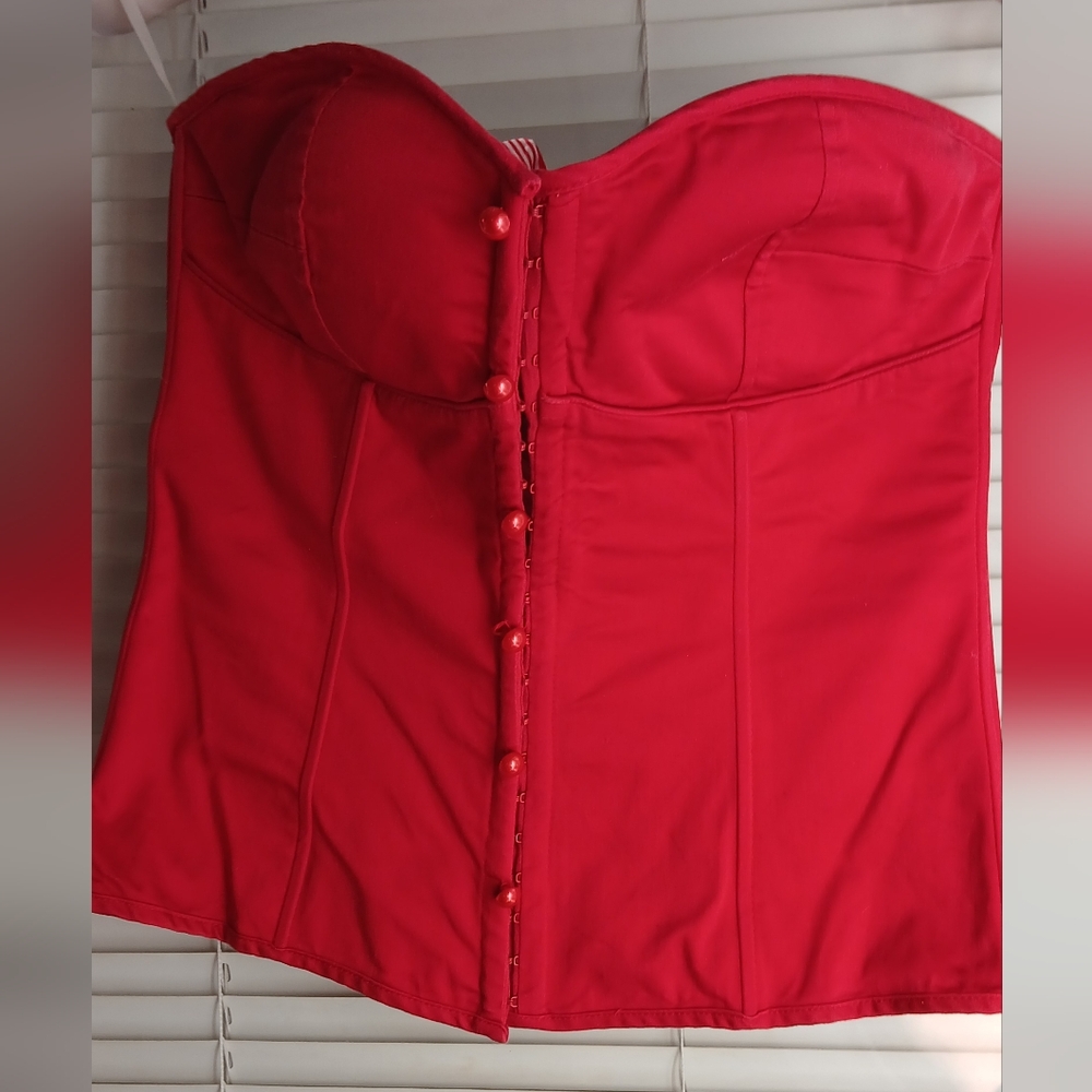 Red And Black Corset Tops